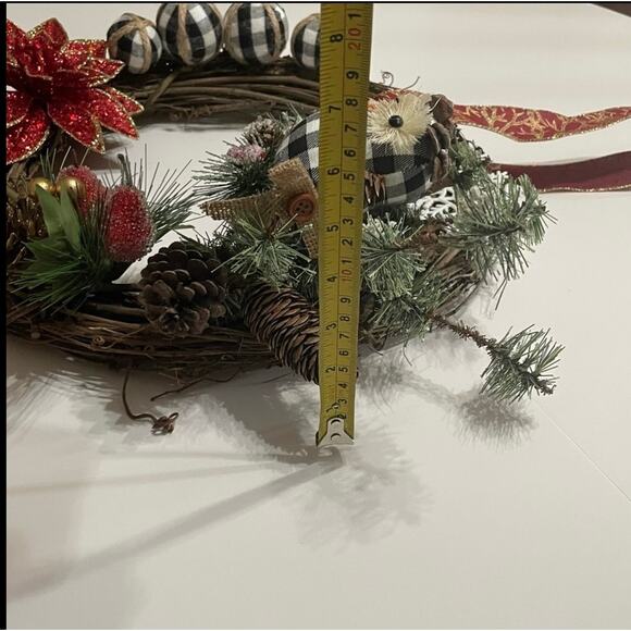 Handcrafted Wreath Grapevine Christmas Owl NWOT - Picture 10 of 12